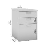 Bush Business Furniture Office in an Hour 3 Rolling File Cabinet | Mobile Under Desk Drawers for Letter, Legal, and A4-size Document Storage, Hansen Cherry Bush Business Furniture