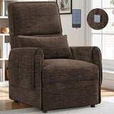 Korser Power Recliner Chair, Small Recliners for Small Spaces, Electric Recliner Chairs for Adults with Remote, Pillow and Side Pockets, Reclining Chair with Memory Function, Living Room, Chenille