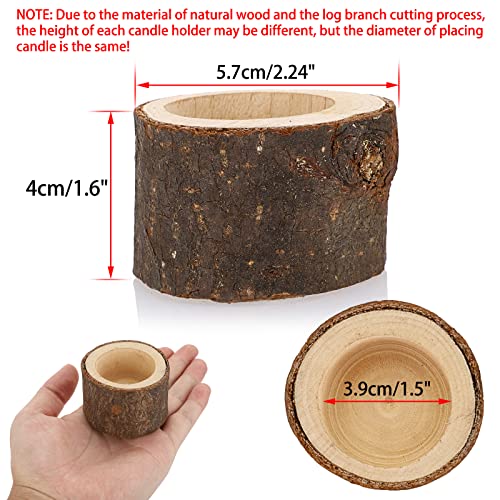 OwnMy Set of 24 Wooden Tea Light Candle Holders Votive Candle Holders, Rustic Wooden Pillar Candle Stands Vintage Wooden Tealight Holders Set Candle Centerpieces for Dining Table Wedding Party, 1.6" H OwnMy