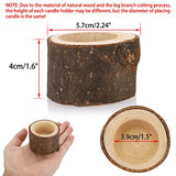 OwnMy Set of 24 Wooden Tea Light Candle Holders Votive Candle Holders, Rustic Wooden Pillar Candle Stands Vintage Wooden Tealight Holders Set Candle Centerpieces for Dining Table Wedding Party, 1.6" H OwnMy