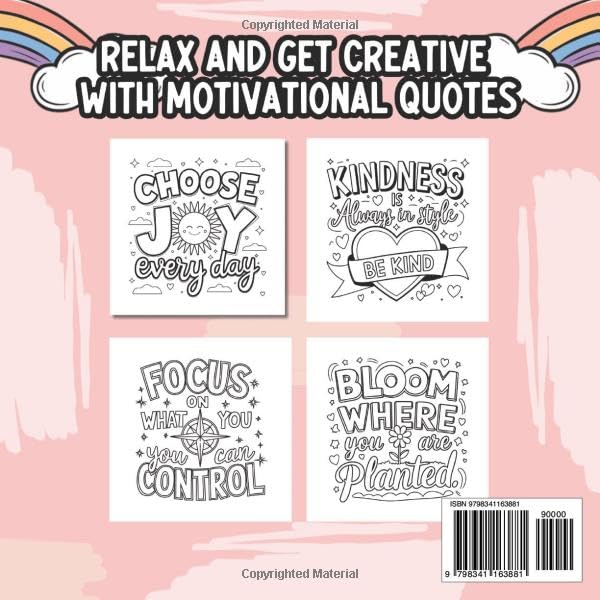 Inspirational Coloring Book Bold and Easy: Simple Motivational Quotes with Beautiful Graphics for Relaxation and Stress-Free Coloring WoodArtSupply
