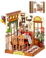 Rolife Miniature House Kit for Adults Elysees Bistro Book Nook Kit DIY Wooden Dollhouse Kit Tiny Mini House Bookshelf Decor 3D Wooden Puzzle Hobby Crafts Gifts for Family Friends