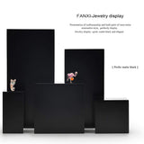 Oirlv Solid Wood Minimalism Style Jewelry Display Stand Showcase Jewelry Organizer Black Square Holder (SM05302) Oirlv
