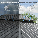 Domi Hardtop Gazebo 10x14FT, Aluminum Outdoor Gazebo with Galvanized Steel Double Roof Canopy, Curtains and Netting Included, Metal Gazebo Permanent Pavilion for Patio, Lawn, Garden, Gray domi outdoor living