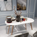 COZYCASA Dining Table Oval 47.2" Mid Century Modern White Kitchen Dinner Table Simple Table for Home Office Kitchen Living Room Bistro Cafe, Computer Writing Desk, White (Oval) COZYCASA
