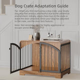 31.5" Farmhouse Dog Crate Furniture for Small Dogs, Decorative Pet House End Table, Wooden Dog Kennel Furniture Indoor, Retro Brown Berenlefe