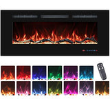 30" Electric Fireplaces Inserts, Recessed & Wall-Mounted Fireplace Heater with Thermostat, Multicolor Flames,Timer, Log & Crystal, 750/1500W VINEMOUNT