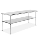 GRIDMANN Stainless Steel Work Table 72 x 30 Inches, NSF Commercial Kitchen Prep Table with Under Shelf for Restaurant and Home GRIDMANN