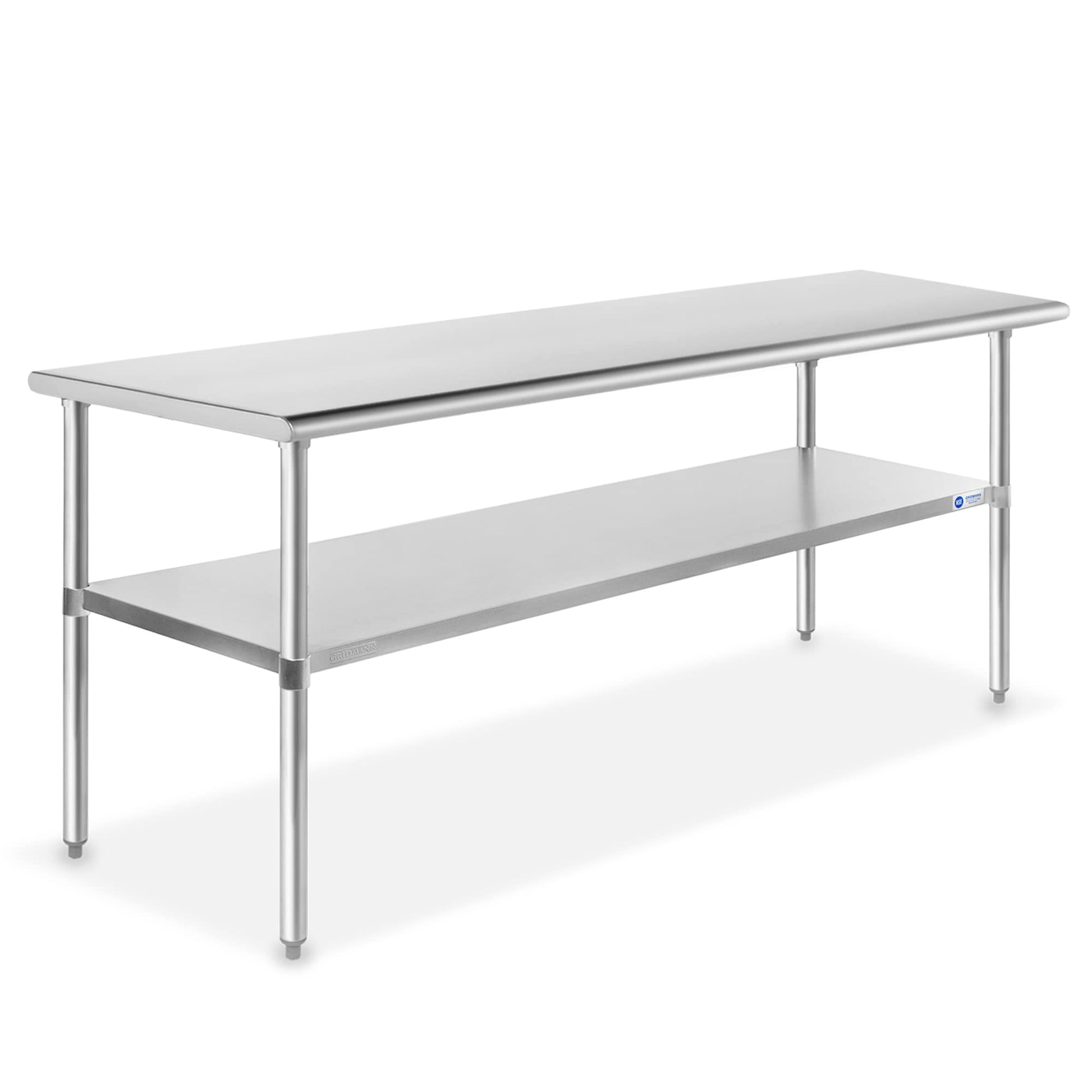 GRIDMANN Stainless Steel Work Table 72 x 30 Inches, NSF Commercial Kitchen Prep Table with Under Shelf for Restaurant and Home - WoodArtSupply