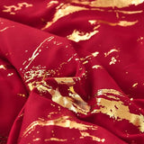 WONGS BEDDING Red Gold Metallic Marble Comforter Set King,Red Christmas Bedding Sets with 2 Pillowcases for All Seasons, Soft Microfiber Filling Bedding Duvet Set 103"x90"