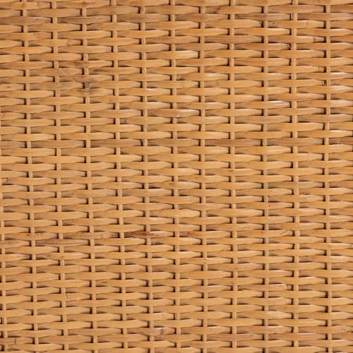 Bali & pari Andrea Natural Rattan Console Table - Handwoven Wicker Accent Table with Pleated Skirt, Boho Coastal Decor bali & pari
