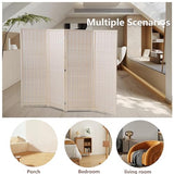 Bamboo Room Divider - 4 Panel Folding Privacy Screen, 72 x 17.7 - Ideal Room Partition & Divider for Living Room, Bedroom, Study (Natural, 4 Panel) PIKAQTOP
