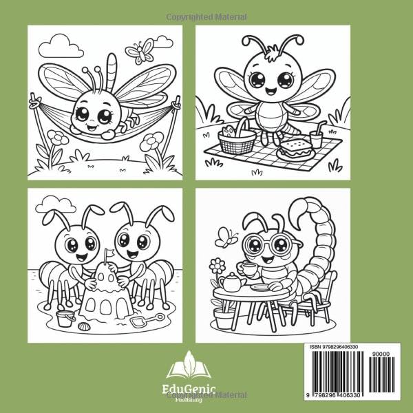 Bold and Easy Insects Coloring Book: Fun and Easy Insect and Bug Coloring Pages for Kids, Teens, and Adults — Cute Nature Scenes for Relaxation, Creativity, and Family Fun Majosta