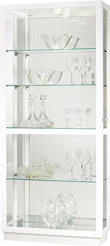 Howard Miller Doisy II White Curio Cabinet, Lockable Sliding Glass Door Adjustable Shelves Display Cabinet for Decor & Storage Cabinet for Living Room, Dining Room & Bedroom, White Finish Howard Miller