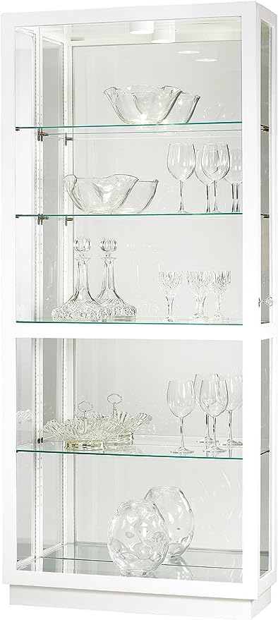 Howard Miller Doisy II White Curio Cabinet, Lockable Sliding Glass Door Adjustable Shelves Display Cabinet for Decor & Storage Cabinet for Living Room, Dining Room & Bedroom, White Finish Howard Miller