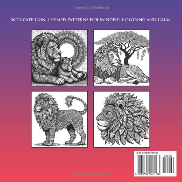 Lion Coloring Book for Adults: Intricate Mandala Designs for Relaxation and Stress Relief Majosta