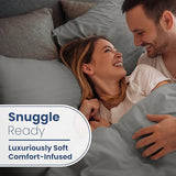 3 Piece Twin Sheet Set | 400 Thread Count | Twin Bed Sheets Set | Lightweight Breathable 100% Cotton Sheets | Wrinkle Resistant & Fade Resistant Sateen Sheets | Silky Soft & Durable | Gray Martex