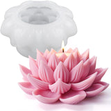 3D Lotus Candle Molds for Candle Making Supplies Flower Silicone Mold for Scented Candles Soap Making DIY Plaster Aromatherapy Candles Home Decor Floral Silicone Molds for Resin Epoxy Cement Gypsum RUIYDZ