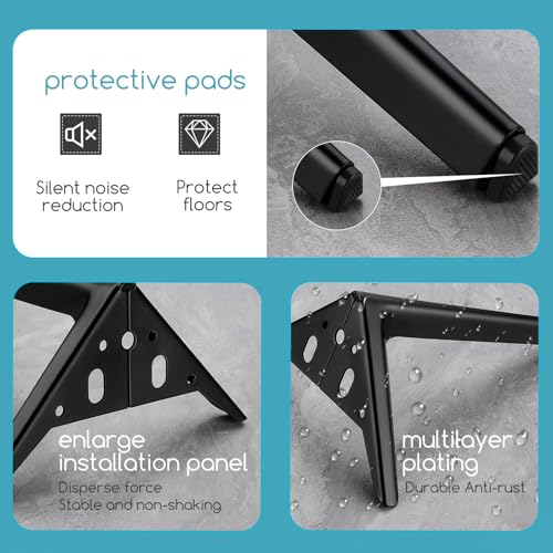SunVFaFa Black Furniture Legs Heavy Duty, Metal Legs for Furniture Set of 4, Short Dresser Legs 5 Inch, Modern DIY Cabinet Feet Replacement for Couch Futon Cube Storage Nightstand Ottoman Sofa SunVFaFa