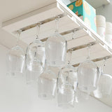 DESONAUT 4 Pcs Wine Glass Holder Under Shelf or Cabinet Punch-free,Stemware Rack Glassware Drying Storage Hanger for Kitchen,Bar and Restaurant (White) ﻿ DESONAUT