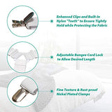 Bed Sheet Fasteners, Adjustable Mattress Suspenders, Mattress Cover Straps, Bed Corner Holder and Keepers and the Bed Sheet Grippers Clips (Triangle White Set of 4) RayTour