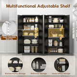 UNICOLY 71" Kitchen Pantry Cabinet, Pantry Storage Cabinet with Doors and 4 Shelves, Metal Storage Cabinets for Kitchens, Living Room, Dinning Room, Assembly Required, Black UNICOLY