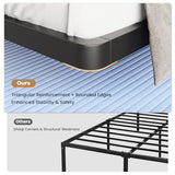 SHA CERLIN Floating Bed Frame King Size with Smart LED Lights and Charging Station, Heavy Duty Metal Platform Bed with Modern Design,No Box Spring Needed, Easy Assembly, Matte Black SHA CERLIN