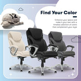 Serta Bryce Executive Office Chair, Ergonomic Computer DeskChairs with Patented AIR Lumbar Support, Comfy Body Pillows, Height Adjustable, Swivel Base with Wheels, Bonded Leather, Black Serta