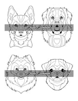 Amazing Dogs Coloring Book: Beautiful Dogs, Adorable Puppies, and Relaxing Designs for Adults and Teens WoodArtSupply