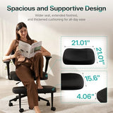 AreShark Criss Cross Office Chair with Armrest Wheels & Stretchable Rotating Footrest, Ergonomic Cross Legged Swivel Chair with Back Support& Adjustable Height for Yoga Kneeling Meditation Home Office AreShark