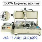 MOCHAG USB CNC 6090 Router Machine Kit MACH Control, 4 Axis 1.5 KW VFD Water-Cooling Spindle Motor+ 3D Milling Engraving Machine, Engraver Milling 3D Cutting Machine w/Control Box, Handwheel MOCHAG