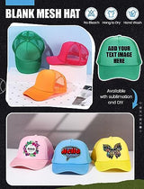 Tarpop 10 Pcs Sublimation Blank Trucker Hats Bulk Mesh Baseball Cap Polyester Mesh Trucker Hat for Men and Women (Bright Colors) Tarpop