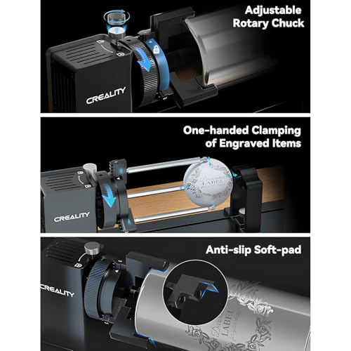 Creality Laser Rotary Roller Pro, 4-in-1 Y-axis Rotary Chuck for Creality Falcon Series Laser Engravers, Includes M6 Riser for Falcon A1, Multi-Function Rotary Kit with Goggles for Cylindrical Objects SainSmart