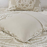 Madison Park Laetitia Lightweight 100% Cotton Quilt Set, Breathable Chenille Tufted, Shabby Chic Boho Medallion Design, Sham, Floral Ivory w/ Tassels, King/California King (104 in x 92 in) 3 Piece Madison Park