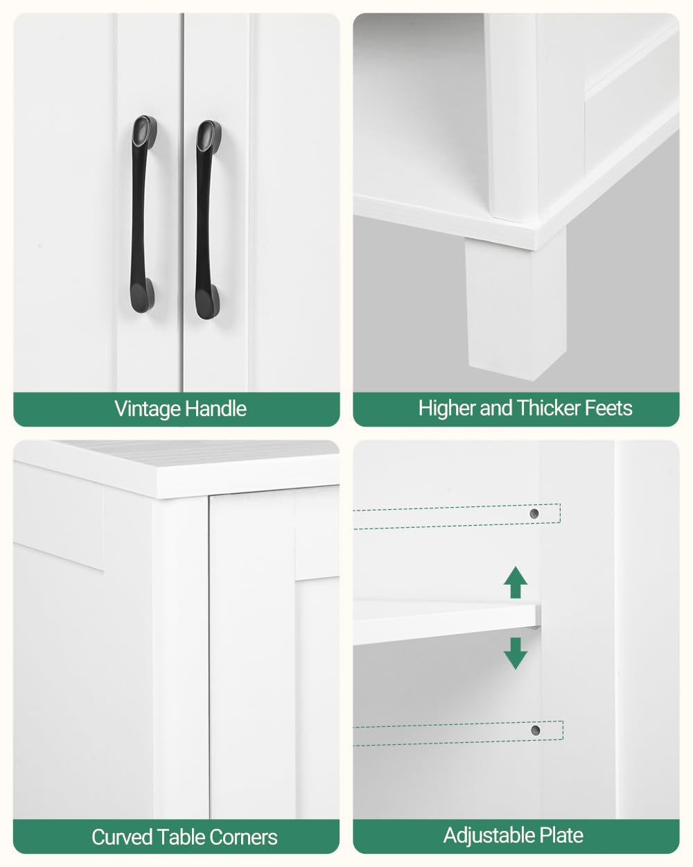 Hzuaneri Bathroom Storage Cabinet, Freestanding Floor Cabinet with Doors and Shelves, Bathroom Storage Unit, Kitchen Cupboard with Open Compartments for Bathroom, Entryway, Modern SC12213X Hzuaneri