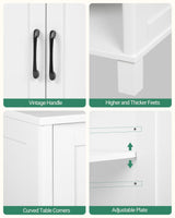 Hzuaneri Bathroom Storage Cabinet, Freestanding Floor Cabinet with Doors and Shelves, Bathroom Storage Unit, Kitchen Cupboard with Open Compartments for Bathroom, Entryway, Modern SC12213X Hzuaneri