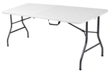 COSCO Fold-in-Half Banquet Table w/Handle, 6ft, White Cosco