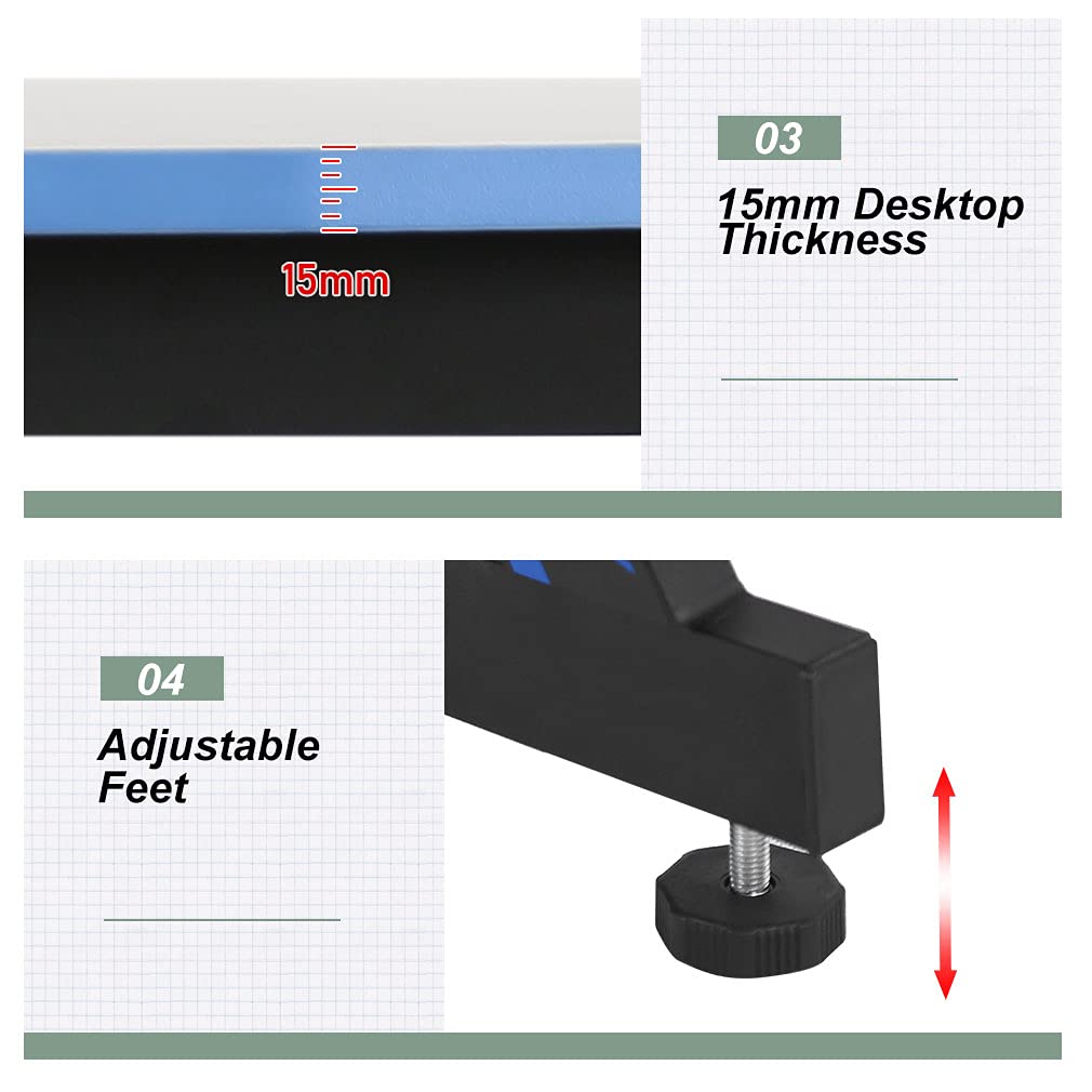 Gmaing Desk 35.4in PC Computer Desk, Blue Ergonomic Gaming Table Z Shaped Gaming Workstation with Headphone Hook for Home Office，Blue BestOffice