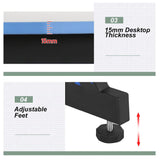 Gmaing Desk 35.4in PC Computer Desk, Blue Ergonomic Gaming Table Z Shaped Gaming Workstation with Headphone Hook for Home Office，Blue BestOffice