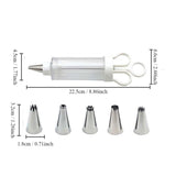 gifthub White Cupcake Icing Piping Kit,Easy to Use,Plastic Reusable Cupcake Injector with 6 Stainless Steel Icing Nozzles,Durable Dessert Cream Decorating Tools for Cooking Baking(8.86x2.60x1.77 Inch) gifthub