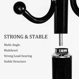 Kertnic Metal Coat Rack Stand with Natural Marble Base, Free Standing Hall Tree with 12 Hooks for Hanging Scarf, Bag, Jacket, Home Entry-way Hat Hanger Organizer (Black) Kertnic