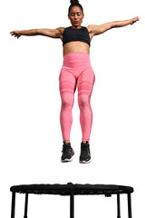 Kanchimi 550 LBS Foldable Mini Trampoline, 40" Fitness Trampoline Without armrests/U Shape Adjustable Foam Handle, Stable & Quiet Exercise Rebounder for Adults Indoor/Outdoor Workout (Black, 40 inch) Kanchimi