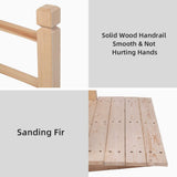 Volowoo Garden Bridge,Wooden Arc Bridge with Rails for Garden,Classic Decoration for Landscaping，Backyard Creek Pond or Farm (59.06 x 26.38 x 22.05)‘’ Volowoo