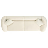 Merax 87" Large Couch, Comfy Upholstered Loveseat with Extra Deep Seats, Velvet Sofa for Living Room Apartment Office, Beige Merax