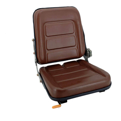 Cozyel PVC Forklift Seat Suspension Tractor Seat with 140° Adjustable Back | Brown | Fits Excavator Forklift, Tractor, Skid Loader, Backhoe Dozer Telehandler, Heavy Mechanical Seat