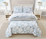 Tommy Bahama - King Quilt Set, Soft & Reversible Woven Bedding with Matching Pillowcases, Medium Weight for Year Round Comfort, 3 Piece Bed Set (Beach Bliss Grey) Tommy Bahama