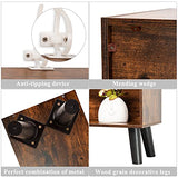 Modern Rustic Brown 3-Tier Cube Bookshelf by LEYAOYAO - Elegant Storage Organizer with Legs LEYAOYAO