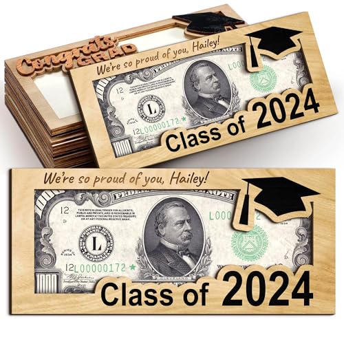 TM TEEMAN Personalozed Graduation Money Holder 2024, Custom 2024 Graduation Gifts, Grad Money Gifts, Unique Greeting Cards, Cash Gift Ideas for Graduation, Hanging Double-Layer Cash Holders (s4) TM TEEMAN