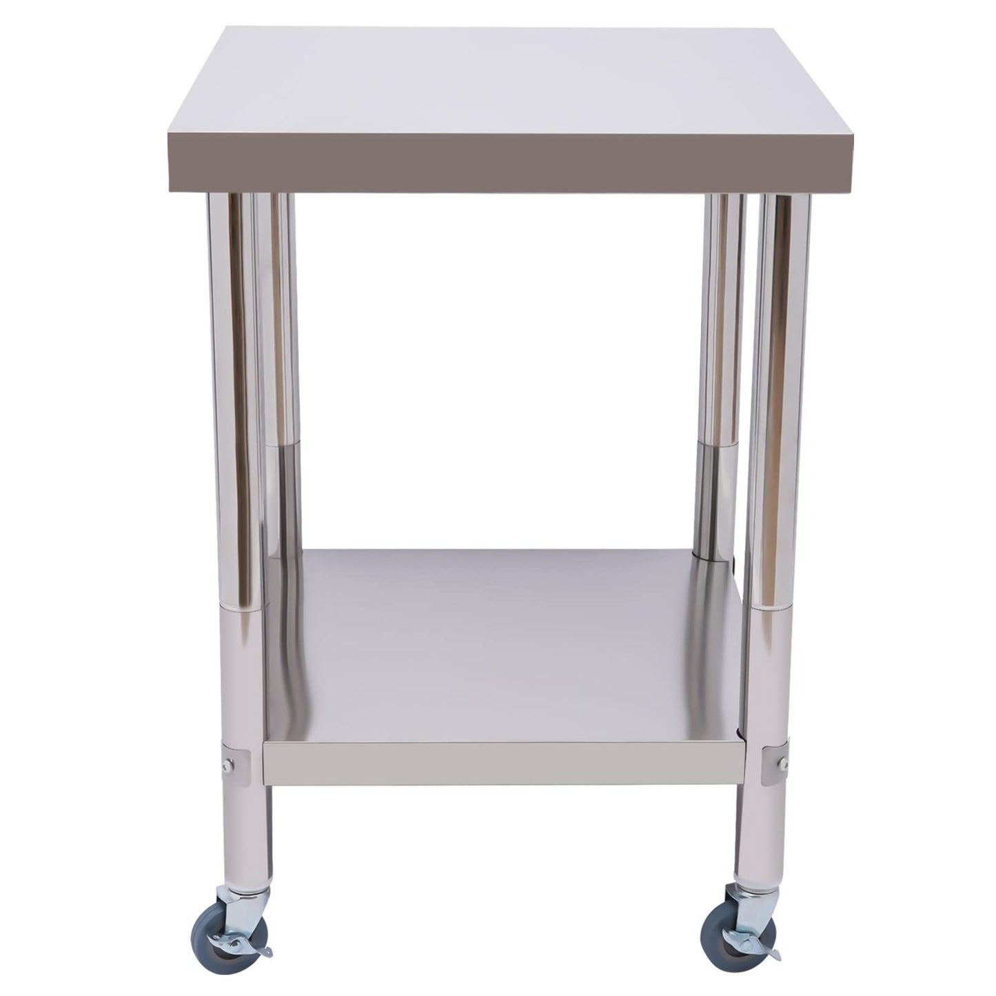 Stainless Steel Table for Prep & Work, 24”x24”x34 Commercial Work Table 661lbs Load Capacity Heavy Duty Kitchen Work Table with Wheels for Restaurant, Home and Hotel - WoodArtSupply