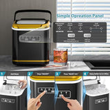 Electactic Ice Maker Machine Countertop Portable Compact Small Bullet Ice Maker with Self Cleaning,9 Cubes in 6 Mins,26lbs in 24Hrs, for Camping Dorm Home Outdoor Electactic